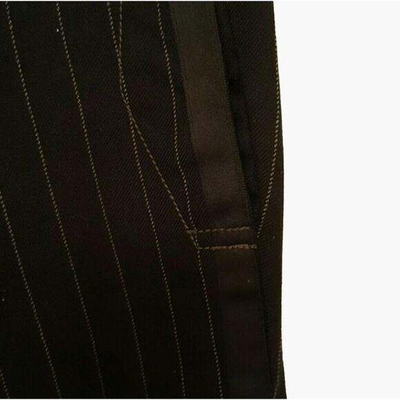 American Eagle elegant wide leg pinstripe tuxedo pants Women's Size 4 Wool Blend - Picture 8 of 10